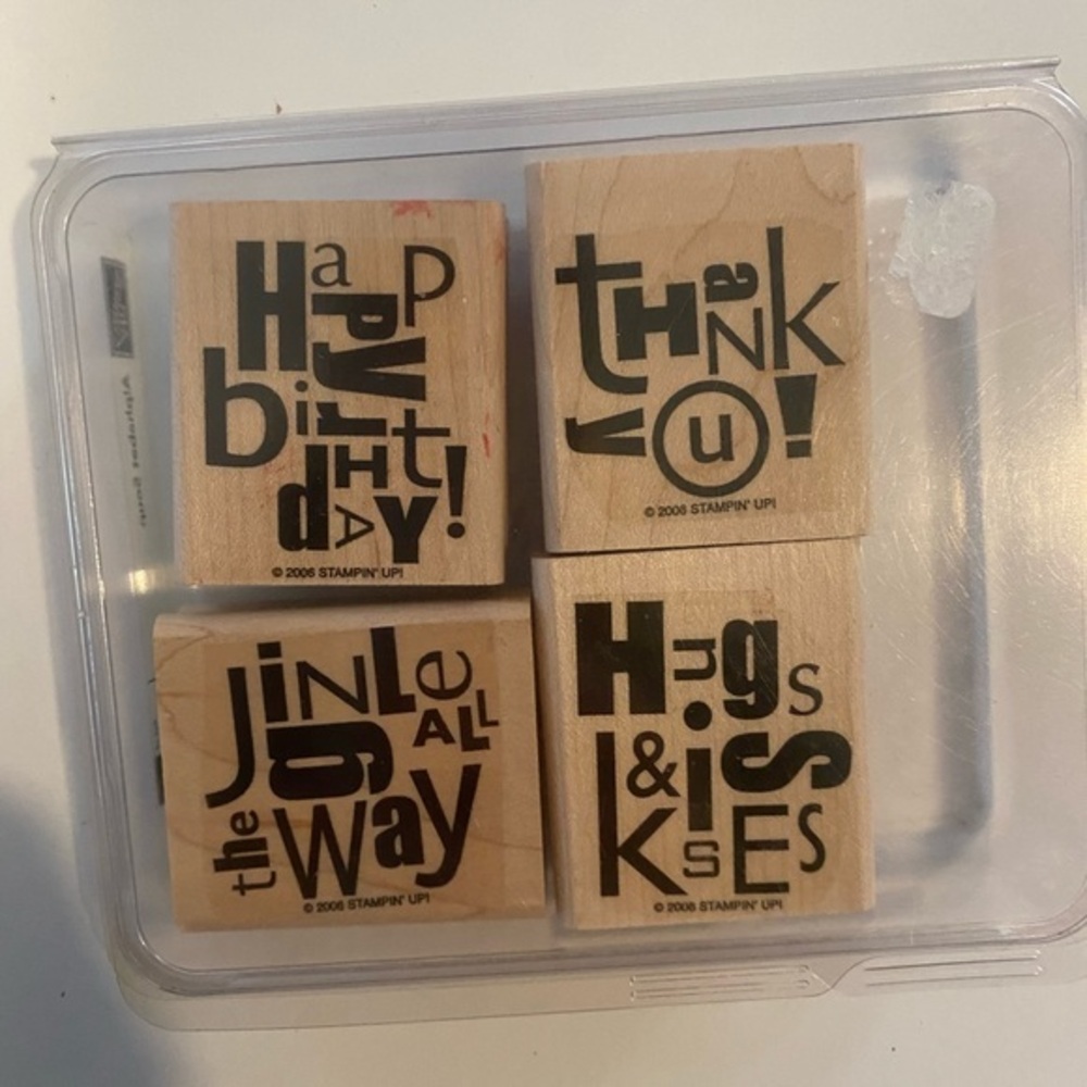 STAMPIN UP RETIRED ALPHABET SOUP WOOD MOUNTED STAMP SET